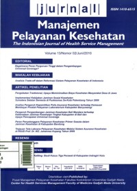 Bagaimana Peran Perguruan Tinggi dalam Pengembangan Universal Coverage? / Jurnal Manajemen Pelayanan Kesehatan (JMPK)
