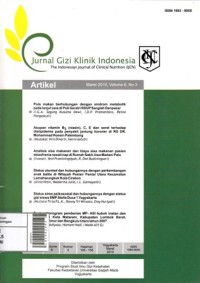 Jurnal Gizi Klinik Indonesia / Pola Makan Berhubungan dengan Sindrom Metabolik pada Lanjut Usia di Poli Geratri RSUP Sanglah Denpasar